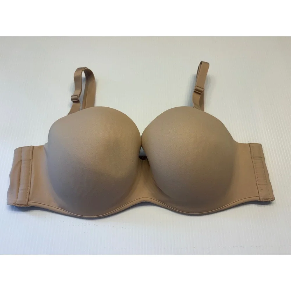 Cacique Strapless Multi-way Bra Womens 40C Tan Smooth Boost Underwire Lingerie